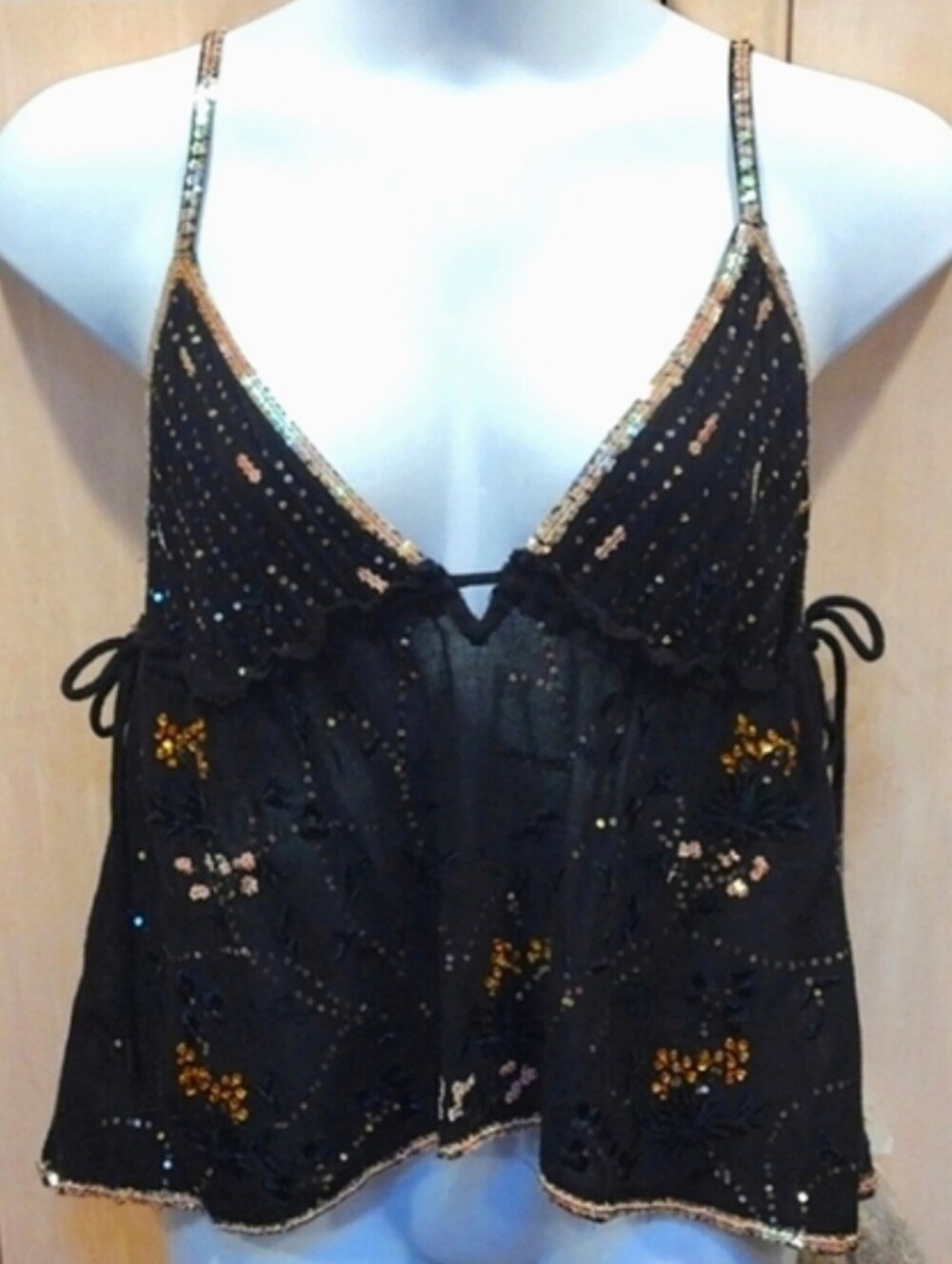 HTF Free People Dance Till Dawn Embroidered Sequin Top - Picture 3 of 16